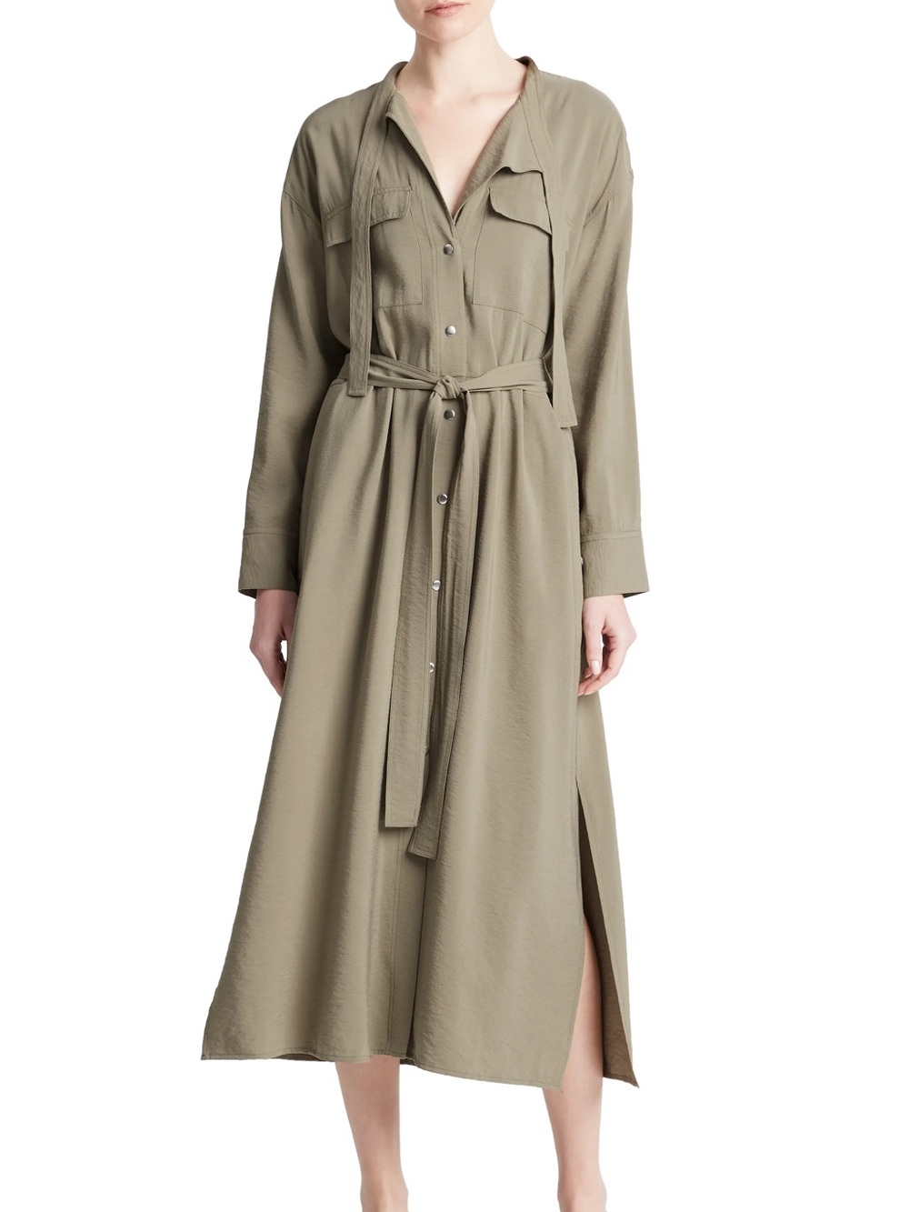 Vince Long Sleeve Utility Shirtdress